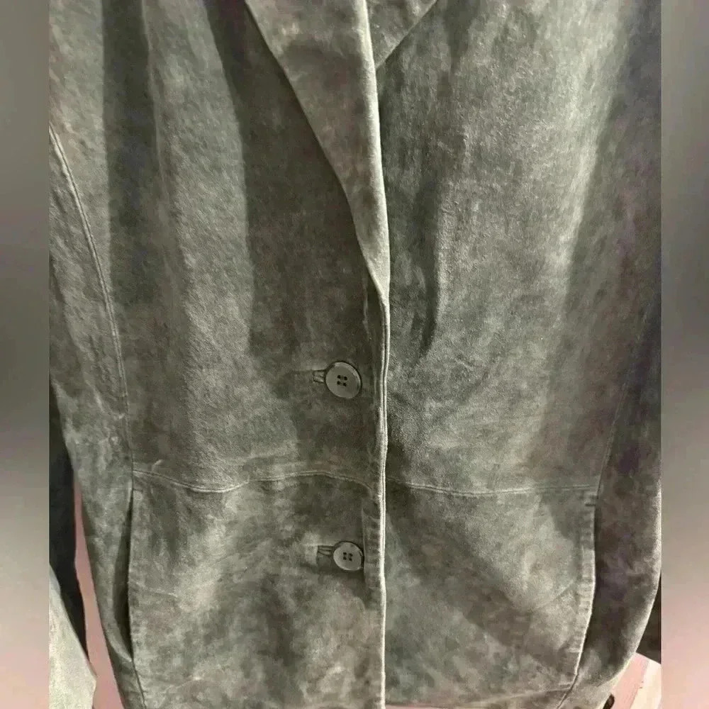 Women’s Sienna 100% Leather Blazer with lining in green size 8 EUC - Picture 2 of 9